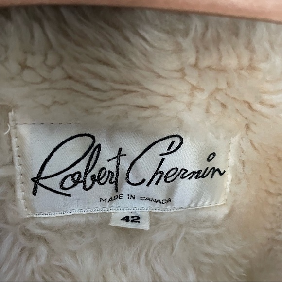70s Vintage Shearling Sheepskin Robert Coat Chernin Belted Mens Size 42 Rare - Picture 2 of 16
